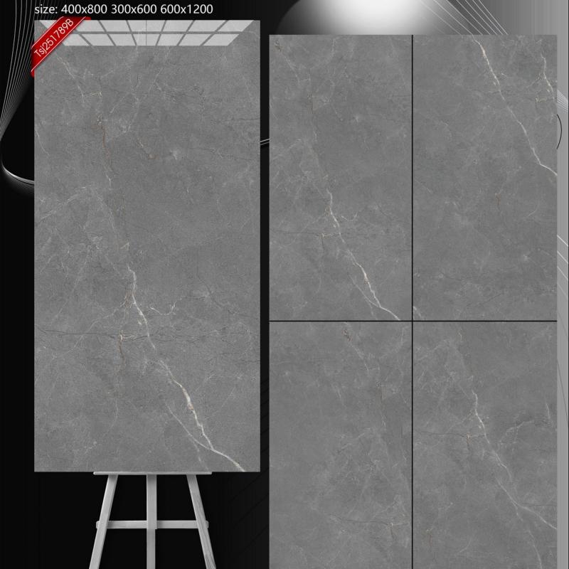 Glossy Surface Marble Look Porcelain Tile