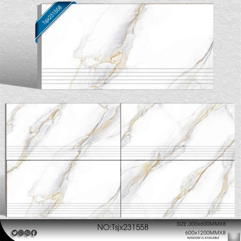 Large Format Porcelain Tile for Staircase