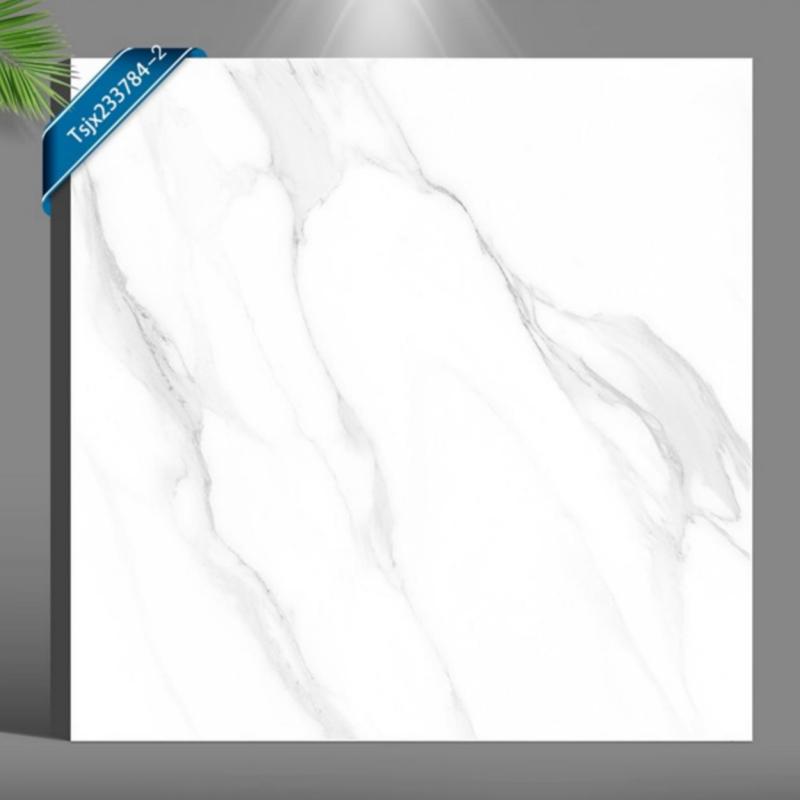 Polished White Marble Look Flooring Tile
