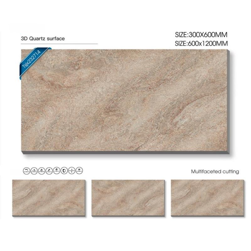 Polished Beige Matte Porcelain Floor Tile
