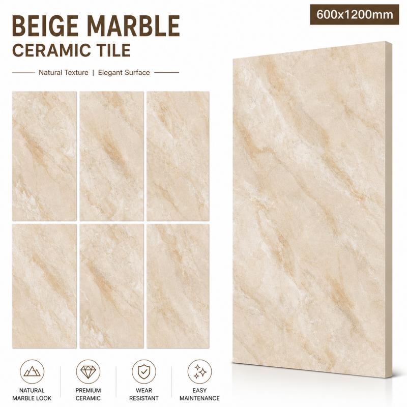 Factory Supply Beige Glossy Ceramic Tile