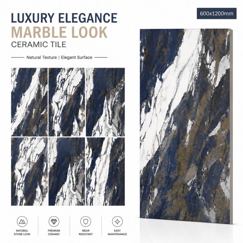 High Gloss Blue White Flooring Tile High Gloss Blue White Flooring Tile