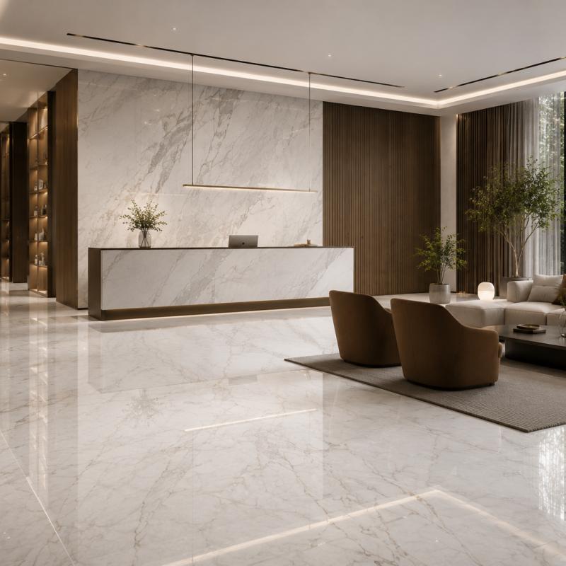 Hotel Project Marble Look Porcelain Tile