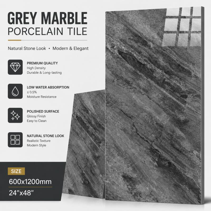 China Factory Grey Porcelain Floor Tile China Factory Grey Porcelain Floor Tile