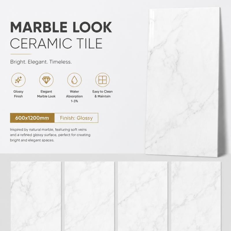 ODM White Large Format Ceramic Tile