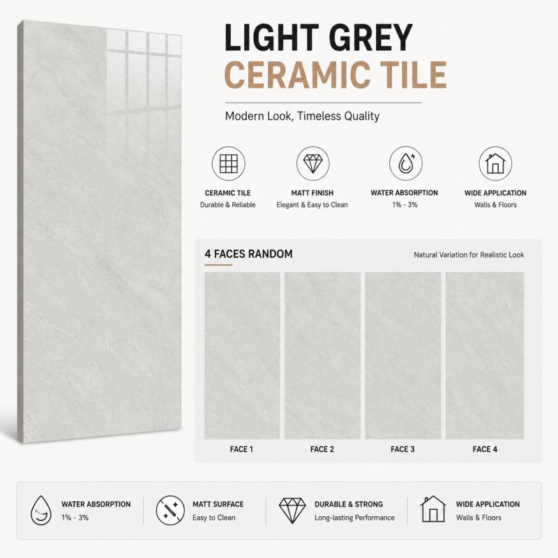 Natural Texture Light Grey Interior Tile