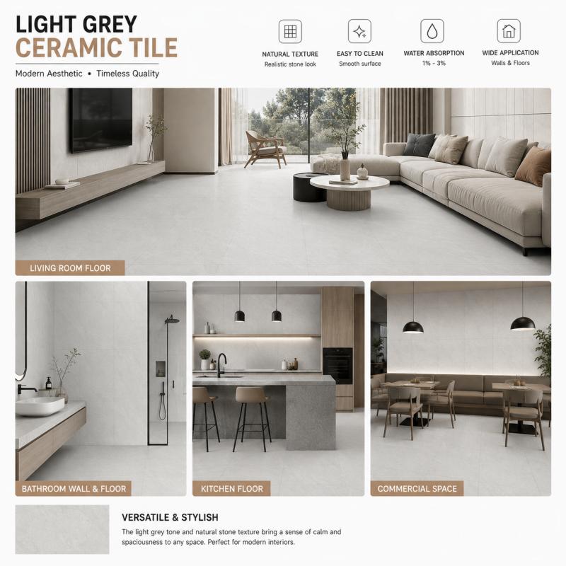 OEM High Gloss Light Grey Tile