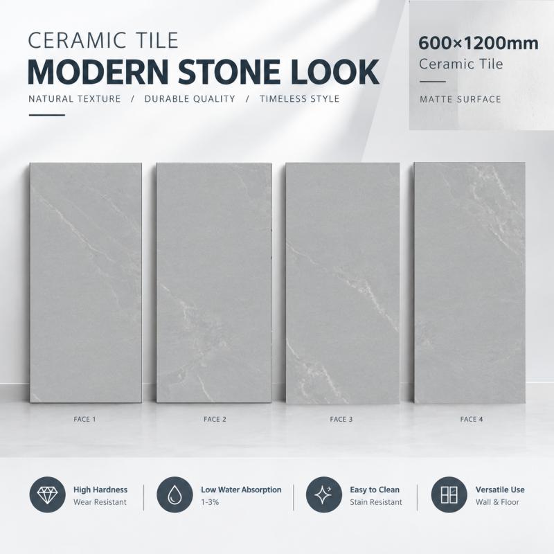 600x1200 Glossy Grey Wall Tile 600x1200 Glossy Grey Wall Tile