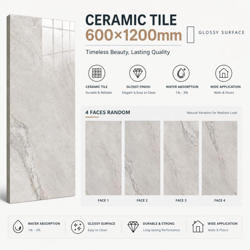 Modern Neutral Grey Interior Ceramic Tile