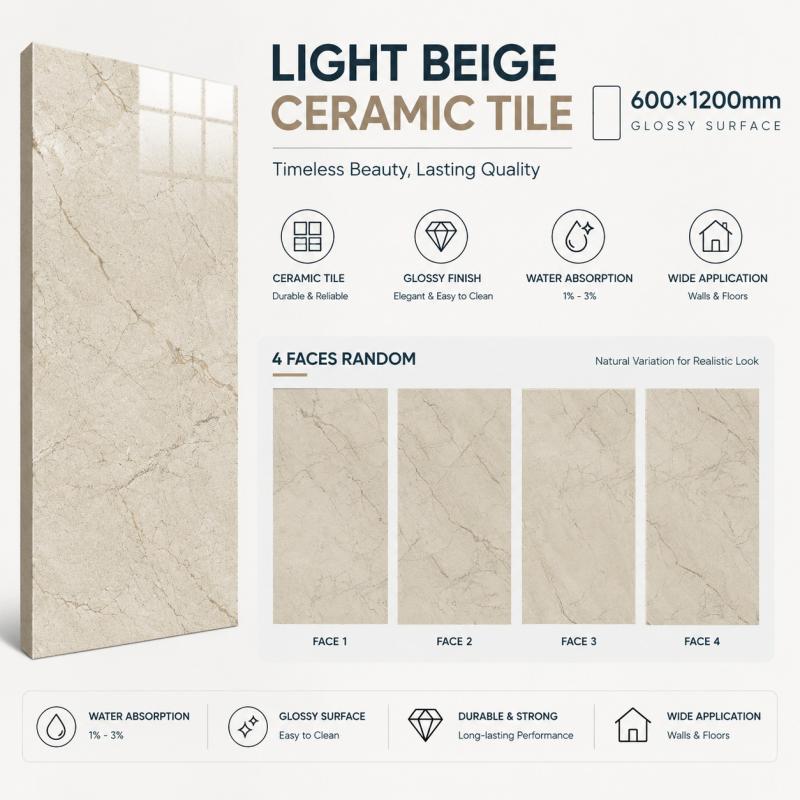 Modern Sand Beige Glazed Surface Tile